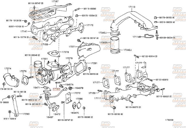 Toyota OEM Turbo Outlet Elbow Stud Bolt - KZJ71G